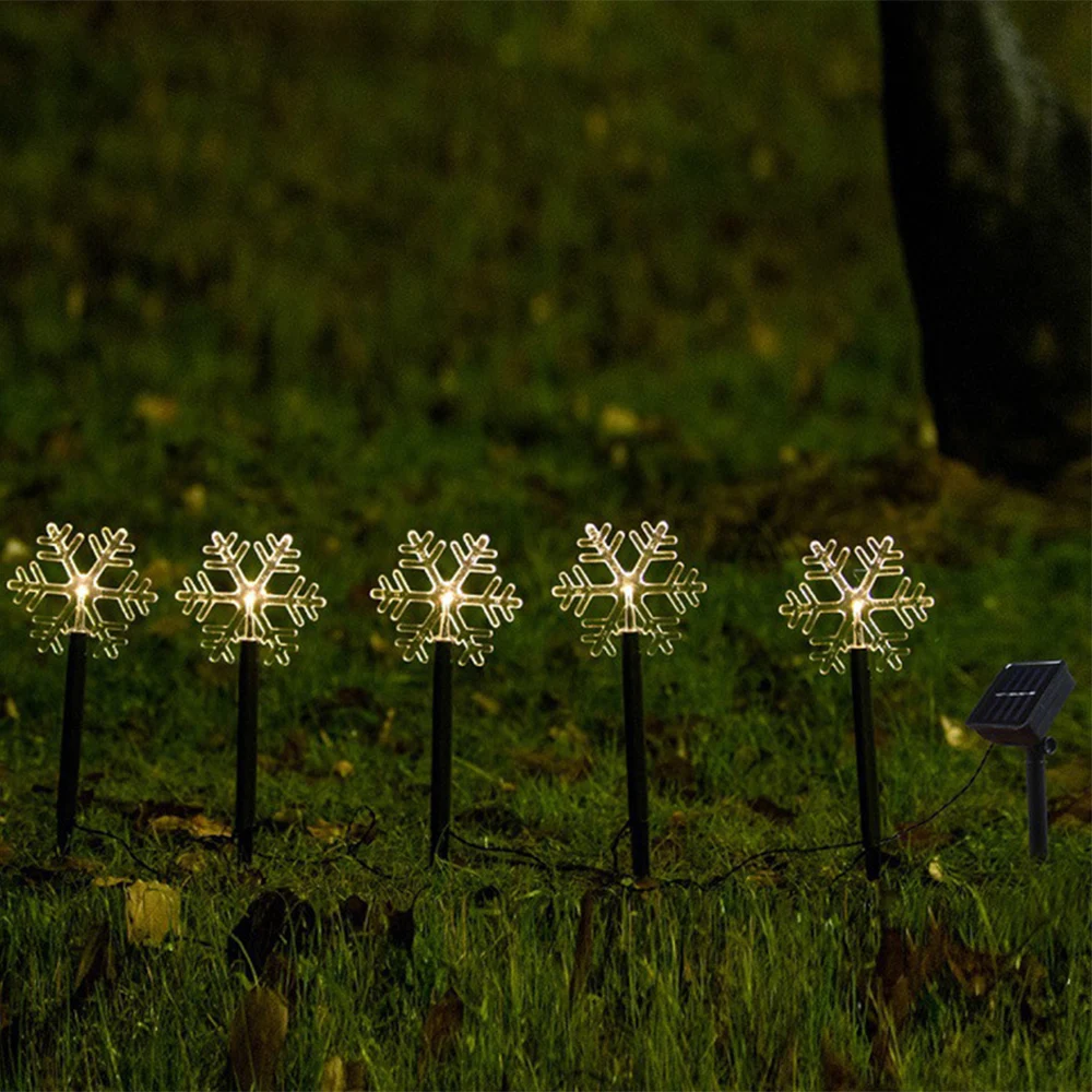 

Christmas Solar Power Outdoor Lights Christmas Tree Pentagram Snowflake Street Path Lights Decor Garden Courtyard Lawn Lamp