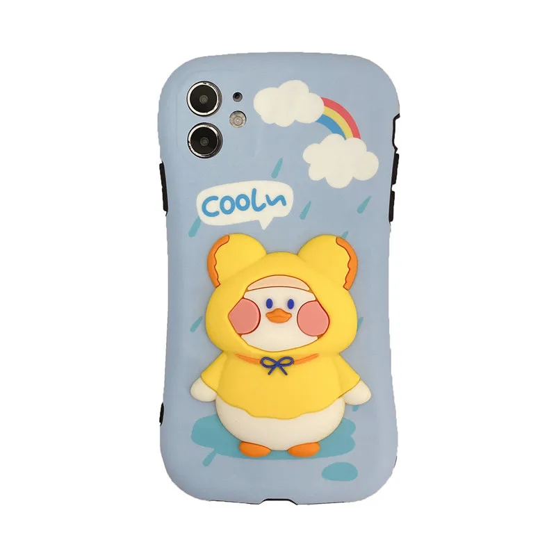 

Xiaoman waist yellow duck phone case is suitable for iPhone11 12Pro Max mini X XR XSMax 8 7PluS anti-fall protective back cover