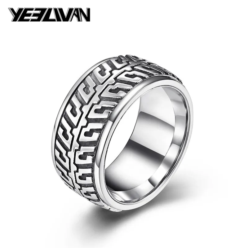 Мужское кольцо Спиннер в стиле хип хоп Золотое с вращающимся покрытием из