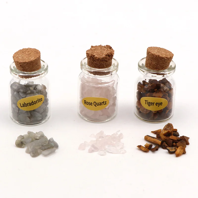 10 шт. набор натуральный кристалл камень Гравий бутылки желаний необработанные
