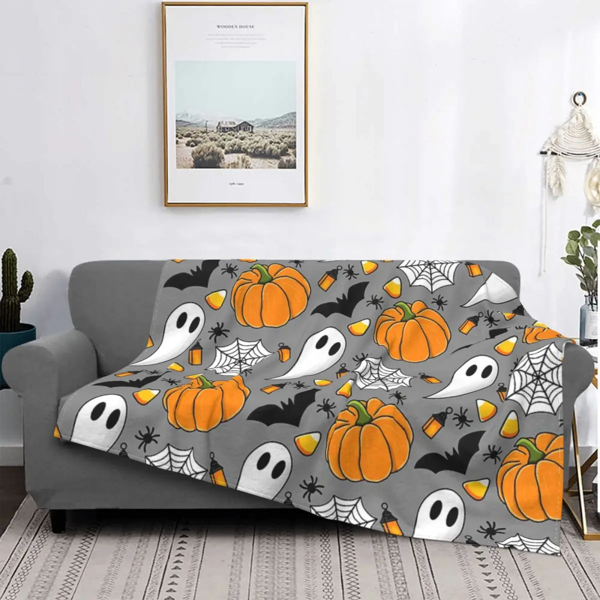 

Manta с принтом на Хэллоуин, для cama colcha, кубический, manta для пикника