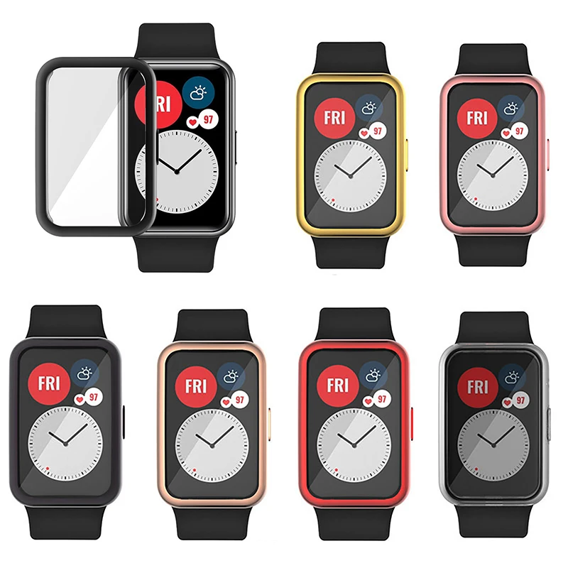

Чехол для Huawei Watch Fit, чехол для умных часов, аксессуары с покрытием, бампер из ТПУ, всесторонняя защита экрана Huawei Watch Fit 2020, чехол