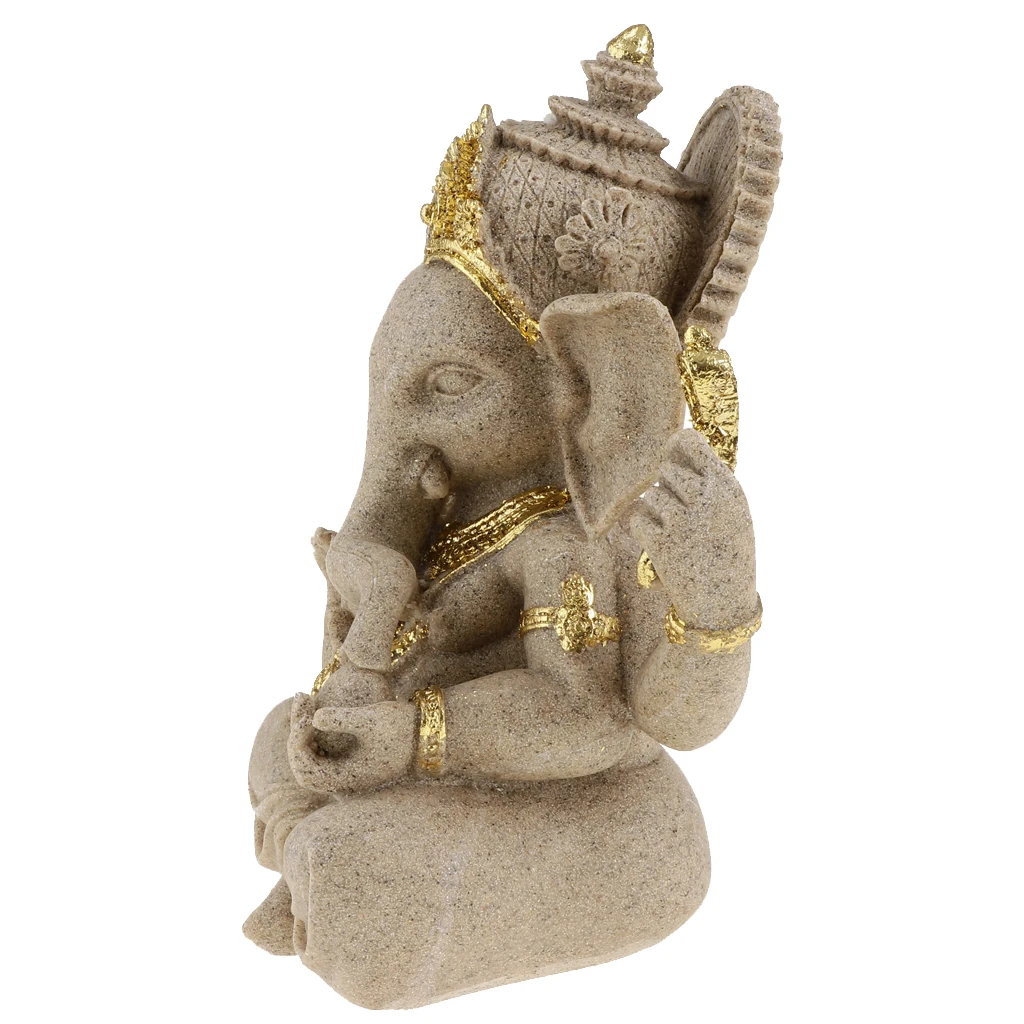 

Hand Carved Sandstone Meditation Buddhist Elephant Hindu Statue Figurine Decor