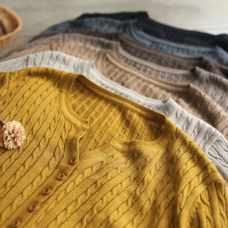 Женский свободный свитер в стиле ретро Johnature универсальный пуловер 8 цветов с