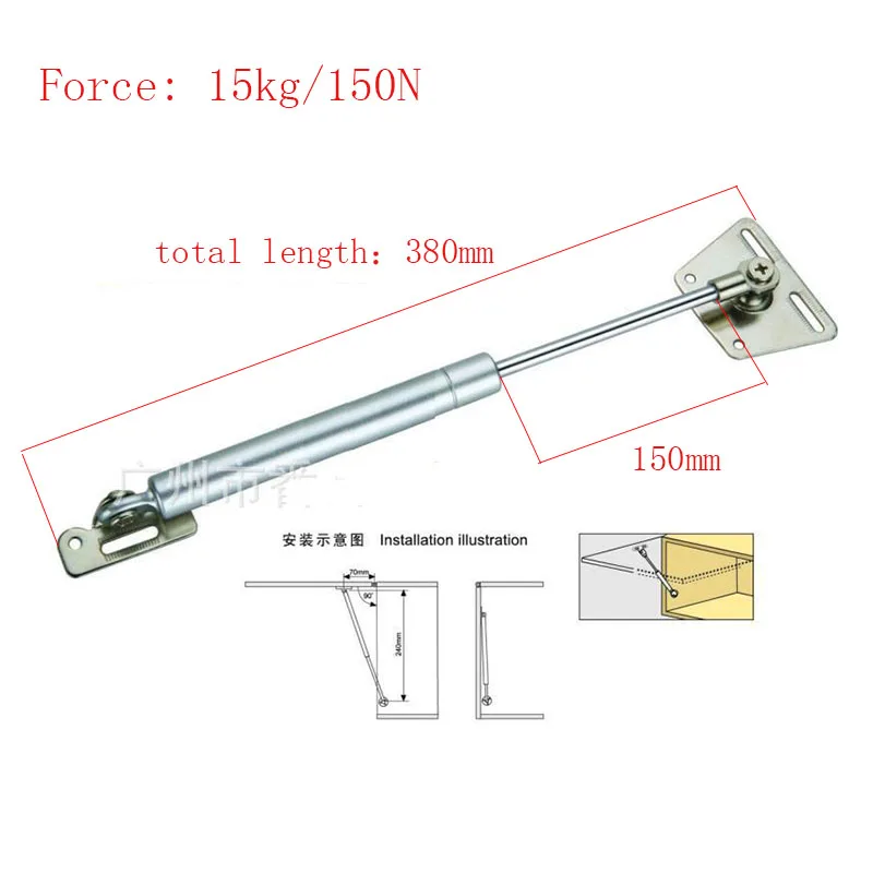 

Kitchen Cabinet Door Lift Pneumatic Support Hydraulic 380mm central distance, 150mm strok Gas Spring Stay for Wood Box