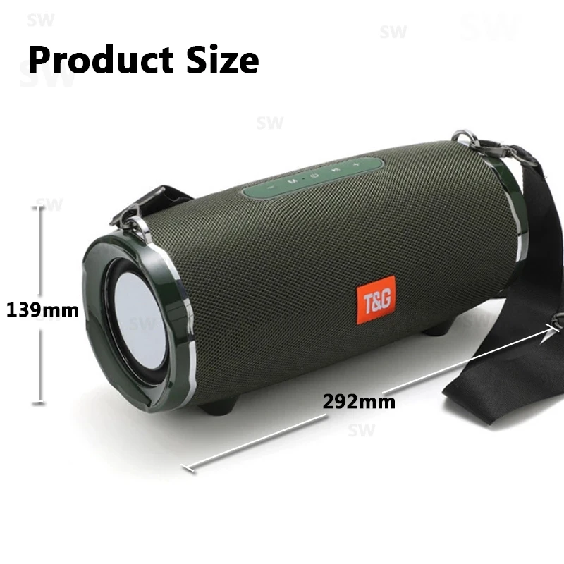 

TG187 Portable Bluetooth Speaker 50W Big Power Wireless Bass Column For PC Computer 3DStereo Subwoofer Music Center Boombox FM