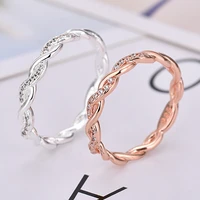 european and american fashion new diamond twisted couple ring simple creative personality ring wedding ring jewelry party gift