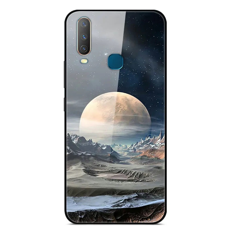 1 ДЛЯ Vivo U3X/U10 чехол из закаленного стекла с принтом твердая задняя крышка для Vivo U3X чехол для телефона s силиконовый бампер Coque U3 X U 3X10 - Цвет: 1