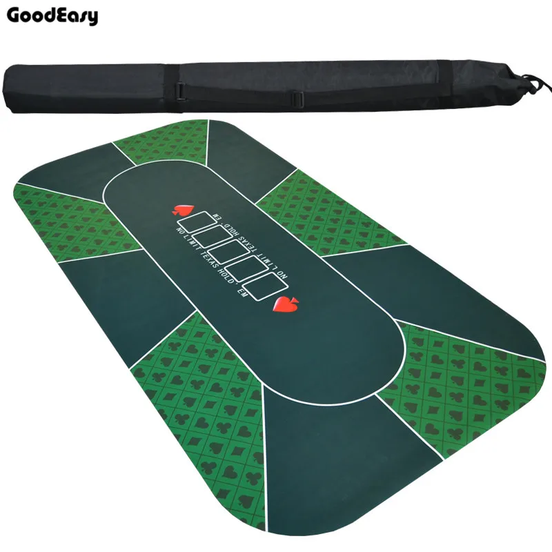 

180*90cm Suede Rubber Texas Hold'em Casino Poker Tablecloth Green Board Game Mat with Flower Pattern High Quality