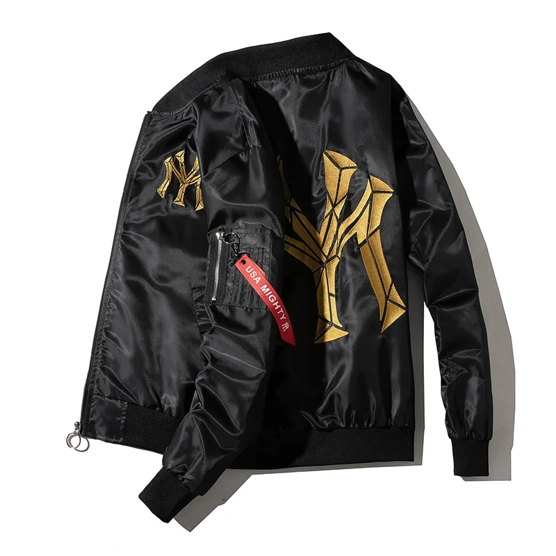 Hip Hop Jacket Men Parkas Embroidery Bomber Jacket Winter Oversize Windbreaker Streetwear Harajuku Padded Coat Outwear Hipster