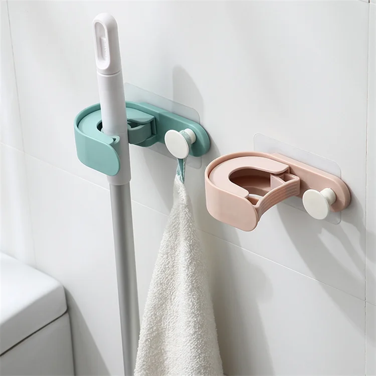 

Wall Mounted Mop Rack Bathroom Mop Hoo Towel Holder Organizer Holder Brush Broom Hanger Storage Rack