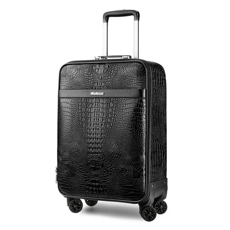 20 inch 1" 20" дюймов Дорожный чемодан из крокодиловой кожи, чемодан на колесиках, чемодан на колесиках, дорожные чемоданы с колесиками - Цвет: 20 inch