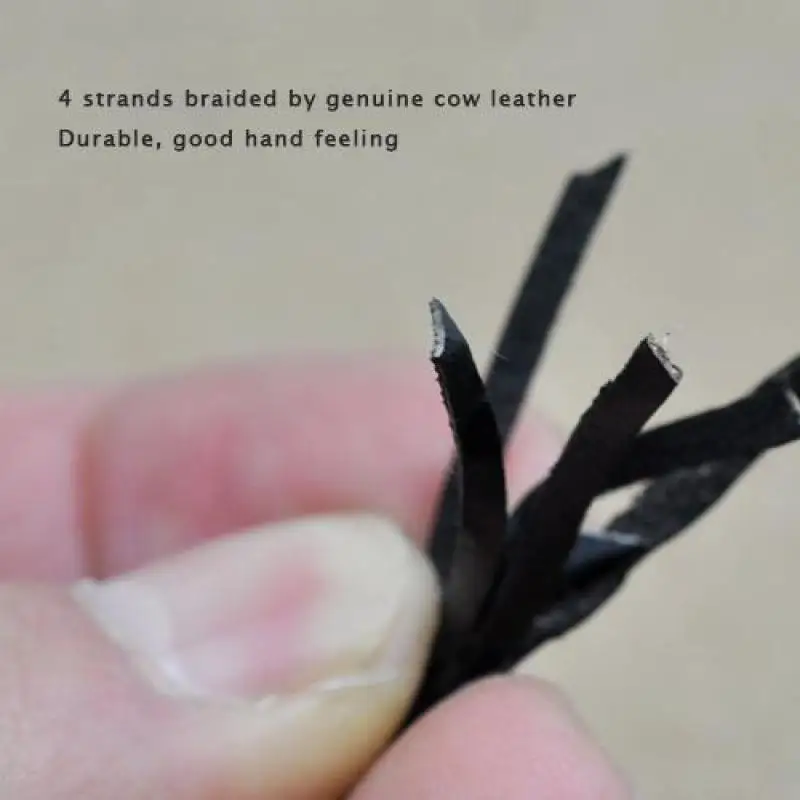 Плетеное ожерелье ручной работы из натуральной кожи Черная веревка 4 нити шнур с