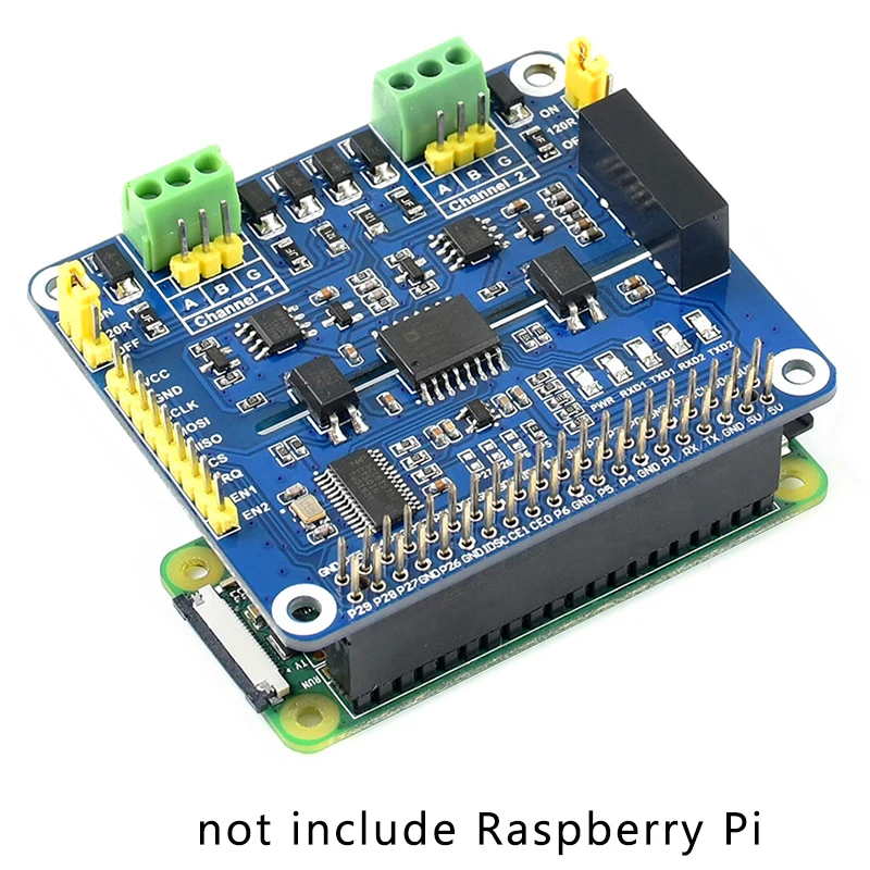 

Raspberry Pi 2-Channel Isolated RS485 Expansion HAT Board SC16IS752+SP3485 Solution for Raspberry Pi 4B/3B+/3B/3A+/Zero
