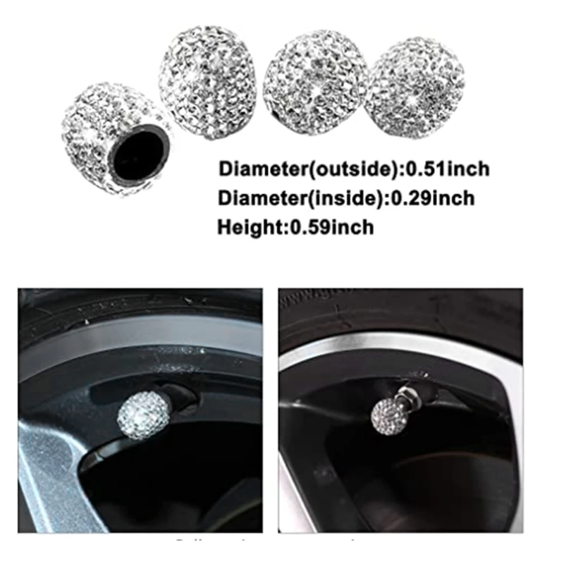 

13Pcs Bling Car Accessories Set for Women Car Phone Holder Car Headrest Collars Dual USB Car Charger Tire Valve Stem Cap