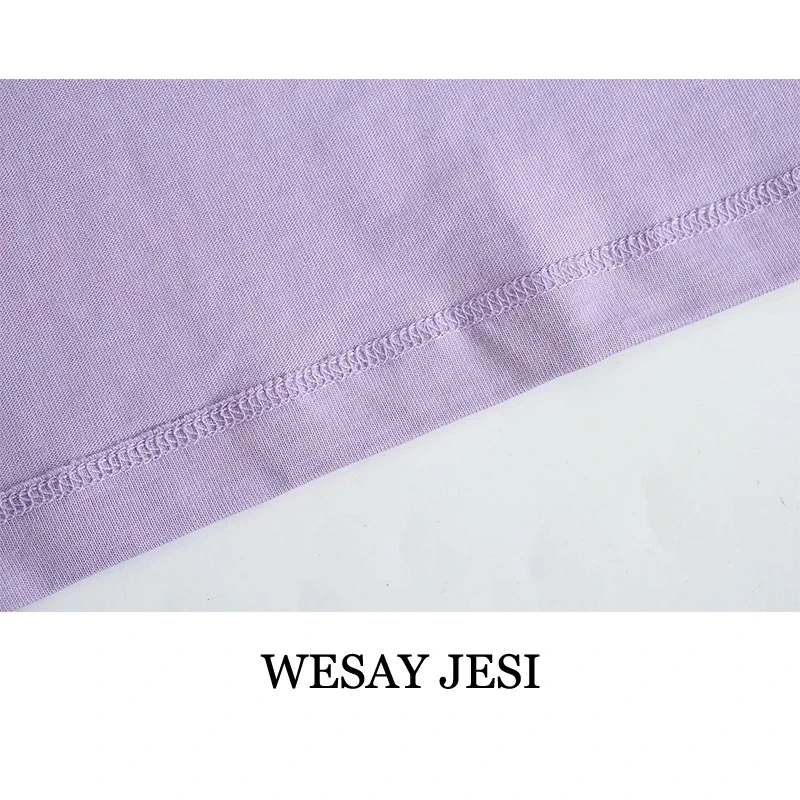 

WESAY JESI Summer Oversized T-Shirt Casual Woman Clothing Solid Color Short Sleeve Top Chic O-Neck Cartoon Print Female Vacation