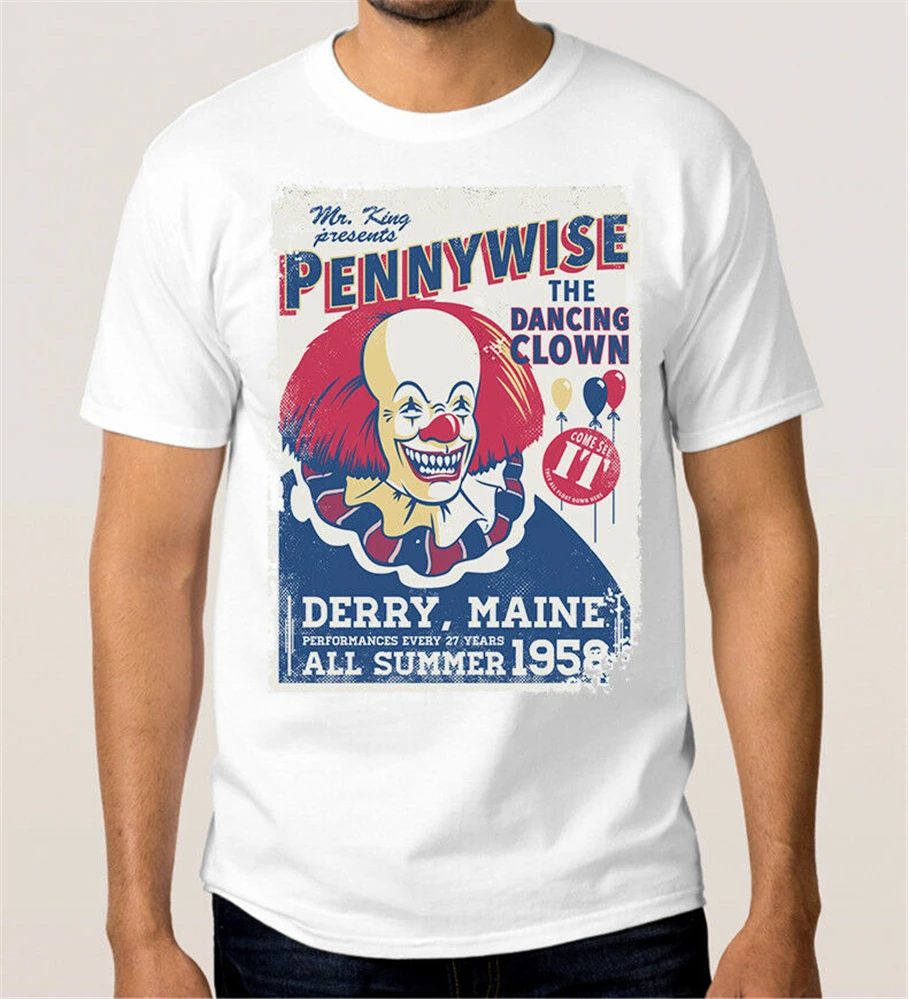 Футболка с пеннивайзом футболка Stephen King Мужская Женская все размеры s свободный