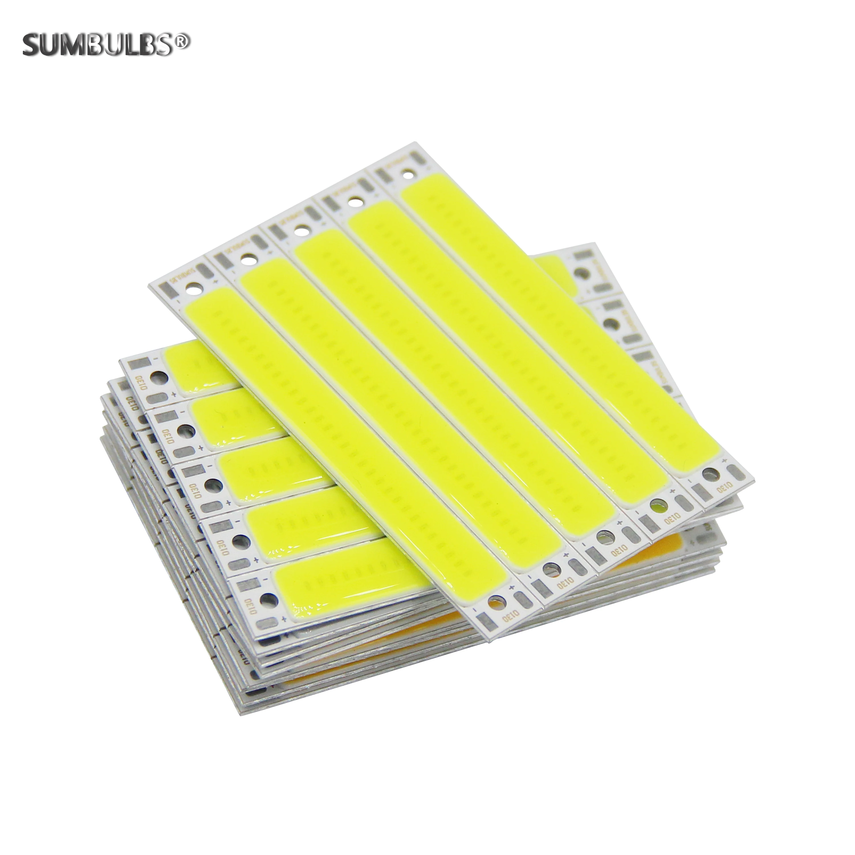 SUMBULBS 60x8mm LED COB Strip for Bicycle Taillights 1.5W 3W 3V DC Warm White Blue Red COB LED Light source for DIY Work Lamp images - 6