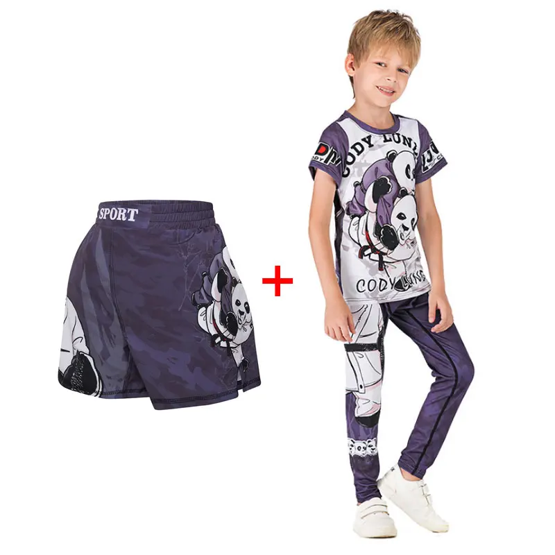 Новое поступление для мальчиков борьба комплект из повседневной футболки + шорты