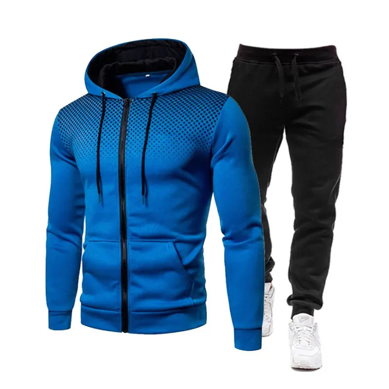

Winter New Men's Casual Sportswear Suit Fashion Zipper Hooded Jacket Outdoor Jogging Training Running Sets Men's Tracksuit