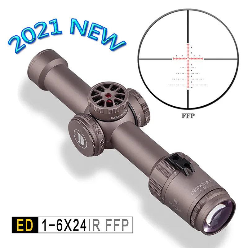 

2021 New Discoveryopt compact Scope ED 1-6X24IR FFP Riflescope First Focal Plane AK 47 AR 15 Imported High Definition Glass