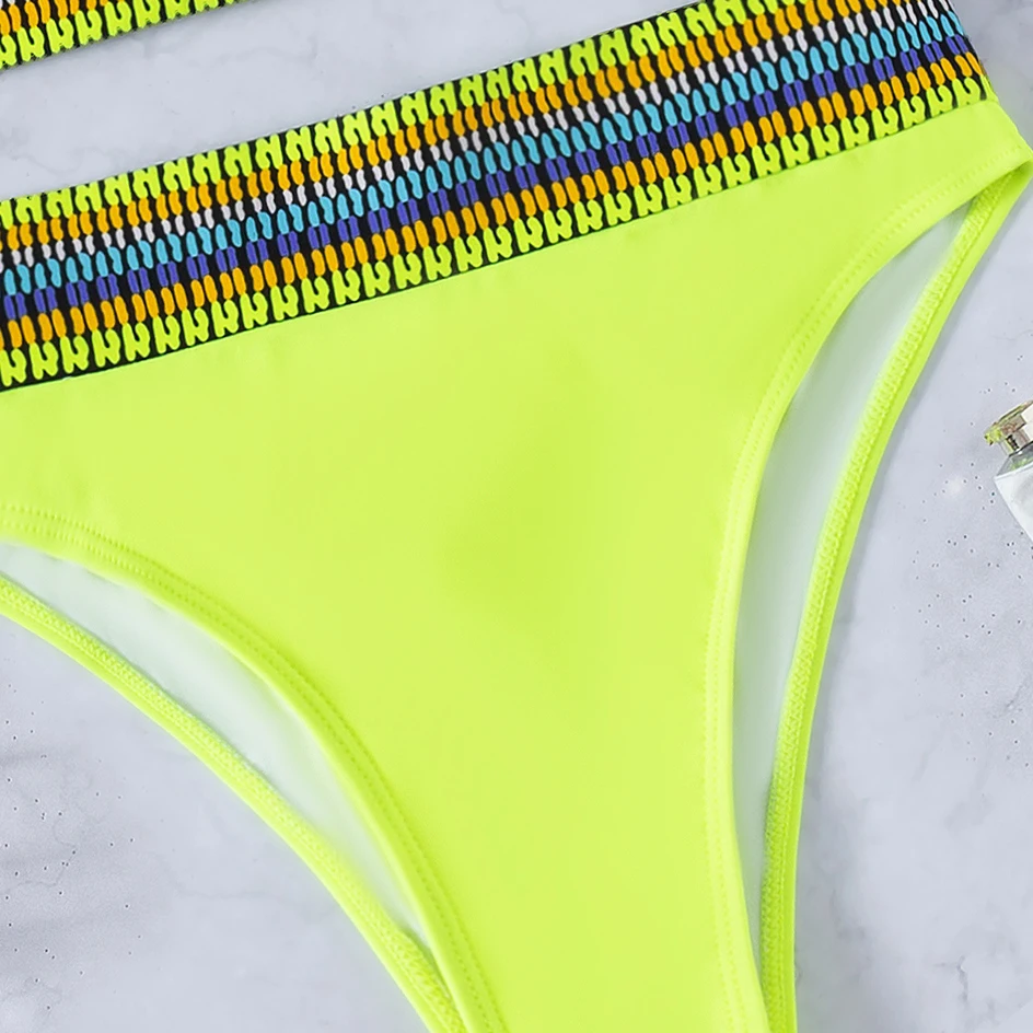 

High Waist Bikinis 2021 New Women Swimwear Swimsuit Contrast Trim Bikini Set Brazilian 2 Piece for Bathing Suit Woman Beach Wear