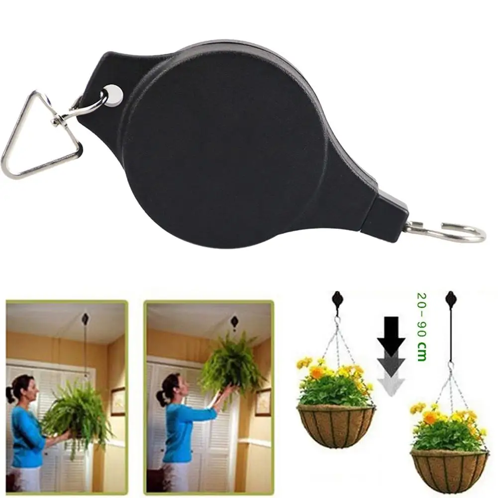 

Adjustable Potted Plants Hanger Hanging Flower Hook Telescopic Retractable Pulley Pull Down Hanger for Potted Plants Hanger