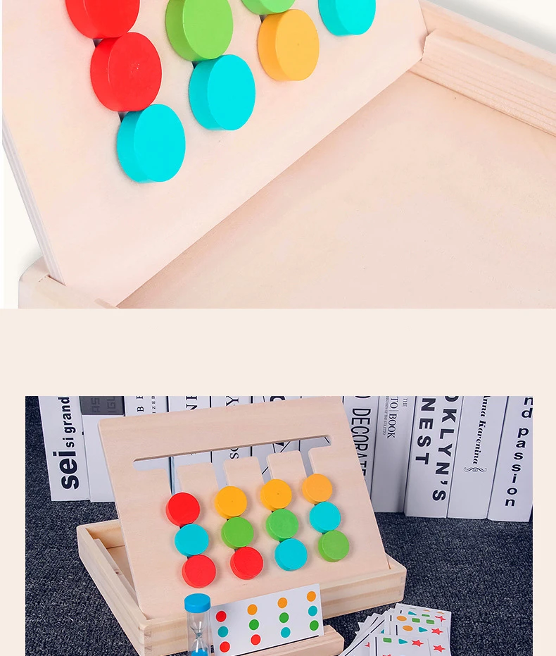 Игрушка montessori Цвета и фруктов двусторонняя игра логическое мышление обучение детей обучающие игрушки для детей деревянная игрушка