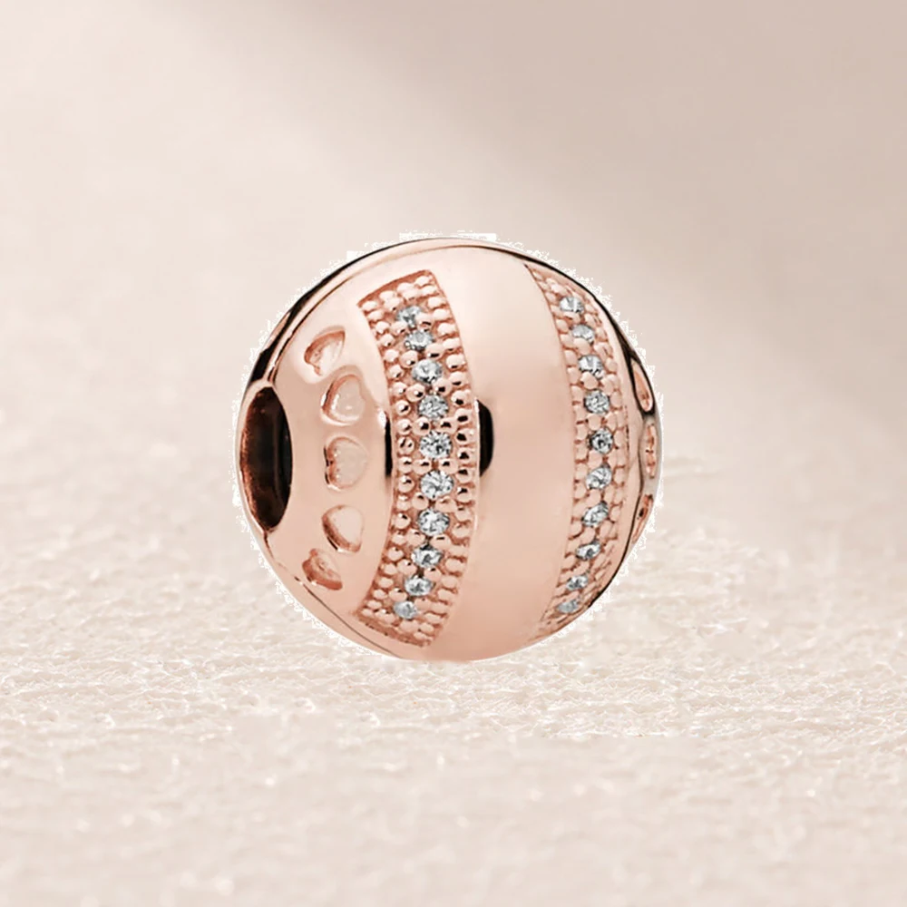 

787433CZ-1 Rose Logo Hearts Clip