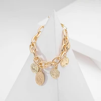 ornapeadia coin pendant chain bracelet for women ot buckle retro coin alloy bracelet wholesale luxury jewelry cuff bangles