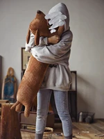 hot sale dachshund dog uk qrys cute hug strip pillow stuffed animals fox husky cushion pillow back waist pillow birthday gift