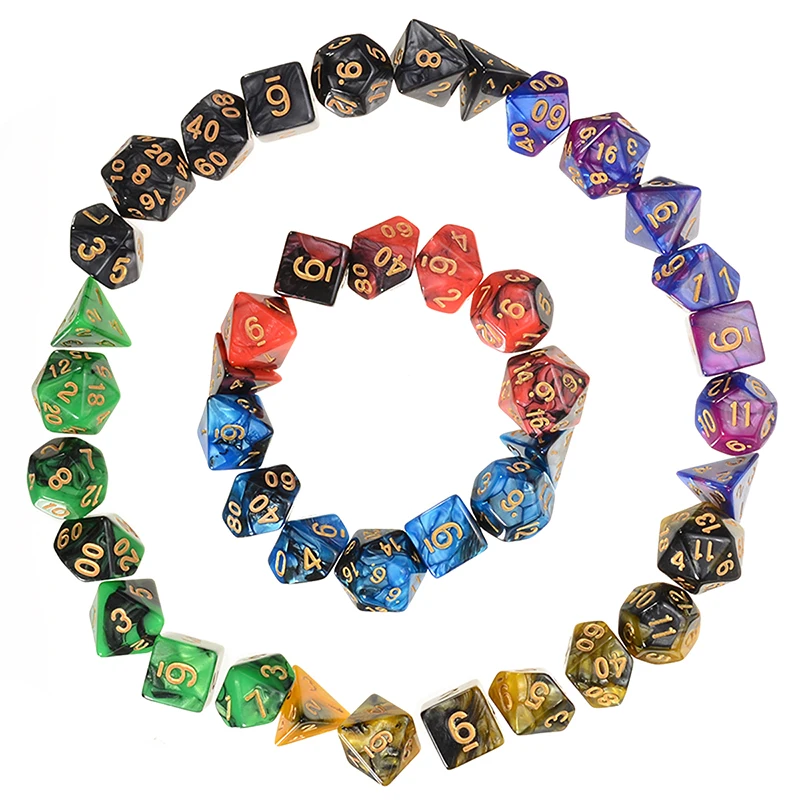 Новые многогранные кубики разных цветов 42 шт. для игры DND RPG набор Веселые кости с 6