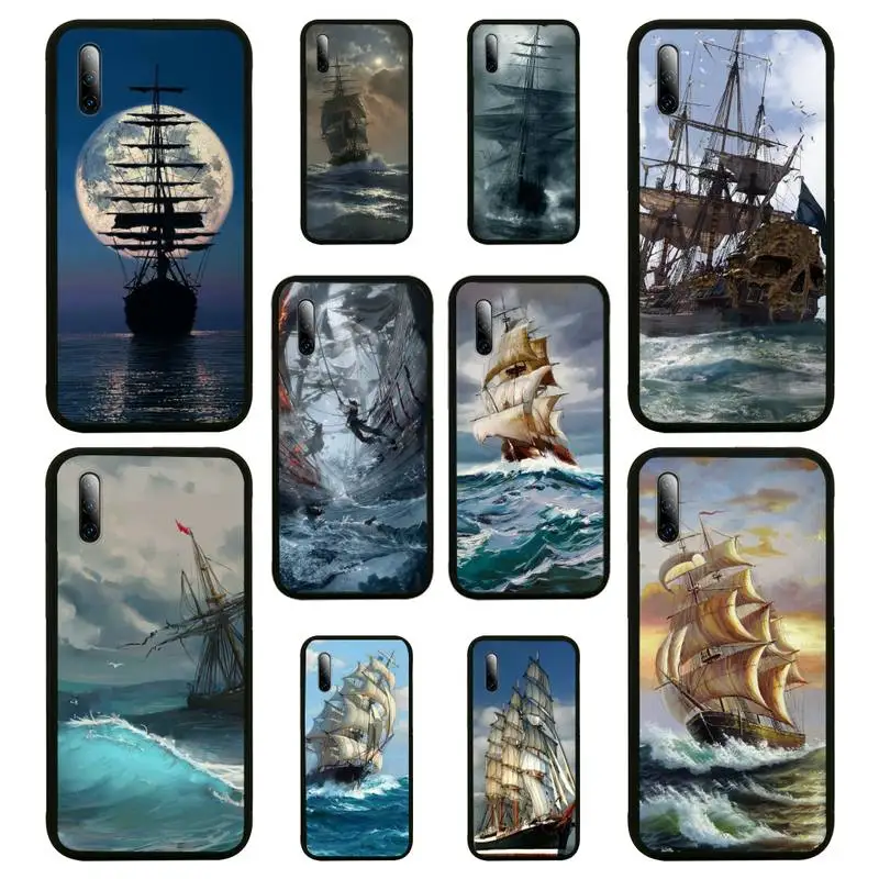 

Sailing ship boat Phone Case For honor 7apro 8 9 10 20 8c 7c x lite play pro hrt-lxit ru Cover Fundas Coque