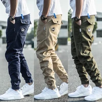 korean style fashion men jeans slim fit embroidery designer casual cargo pants men overalls streetwear hip hop joggers trousers