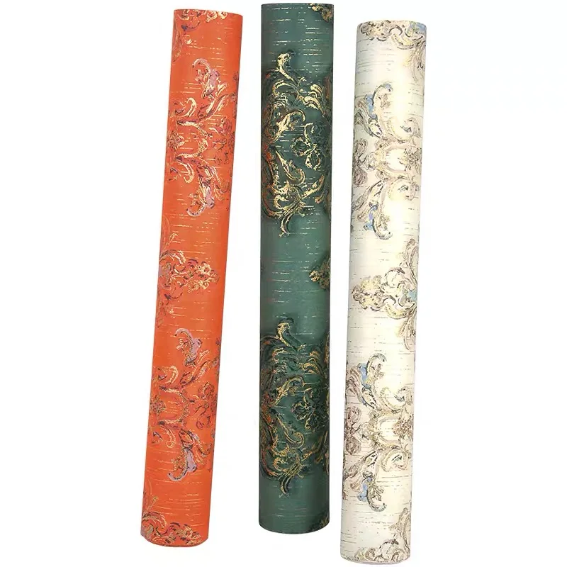 Новинка 2020 Роскошные качественные золотые тисненые Дамасские обои рулон