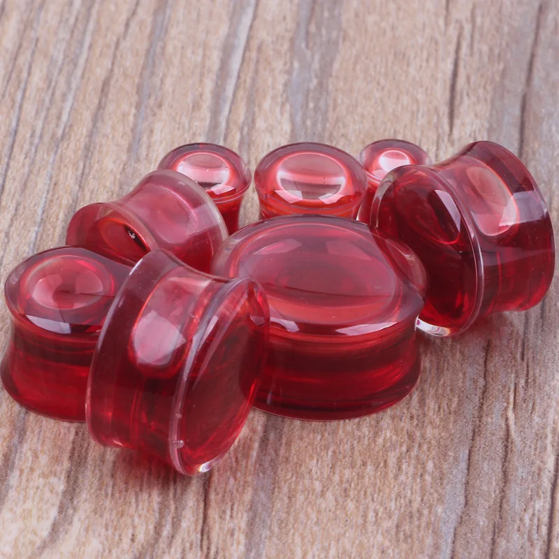 

1Pcs Red Liquid Blood Ear Gauges Acrylic Ear Plugs Tunnels Lobe Earrings Piercing Oreja Expander Body Piercing Jewelry