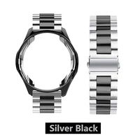 stainless steel strapcase 20mm 22mm strap for samsung gear s3 frontier band galaxy watch 46mm 42mm tpu plated protective case