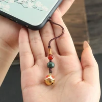 chinese element ancient sand golden cloisonne bell mobile phone lanyard can open palace bell mobile phone chain gift ornaments