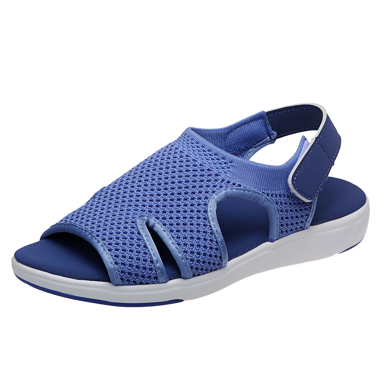 

Summer Women Mesh Sandals Hollow Out Breathable Platform Wedge Lightweight Back Strap Hook&Loop Casual Leisure Shoes Whosale
