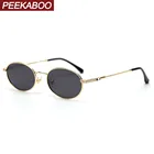 Солнцезащитные очки Peekaboo мужские и женские в стиле ретро, с поляризацией, uv400, металлические, желтые, красные, 2021