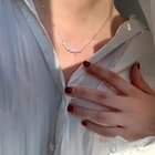 ЛМС Новая коллекция серебристый циркониевый лента со стразами Форма цветок кулон ожерелья для женщин, ювелирные изделия на подарок, аксессуары
