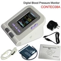 contec08a digital sphgmomanometer upper arm automatic blood pressure monitor bp machine large adult nibp cuff spo2 probe