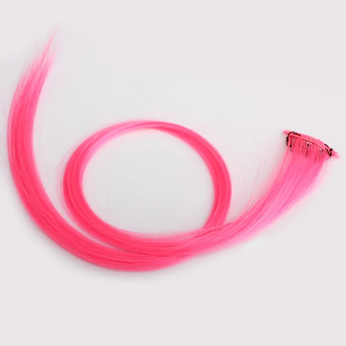 Женский длинный парик с прямыми волосами для наращивания на заколках цветные