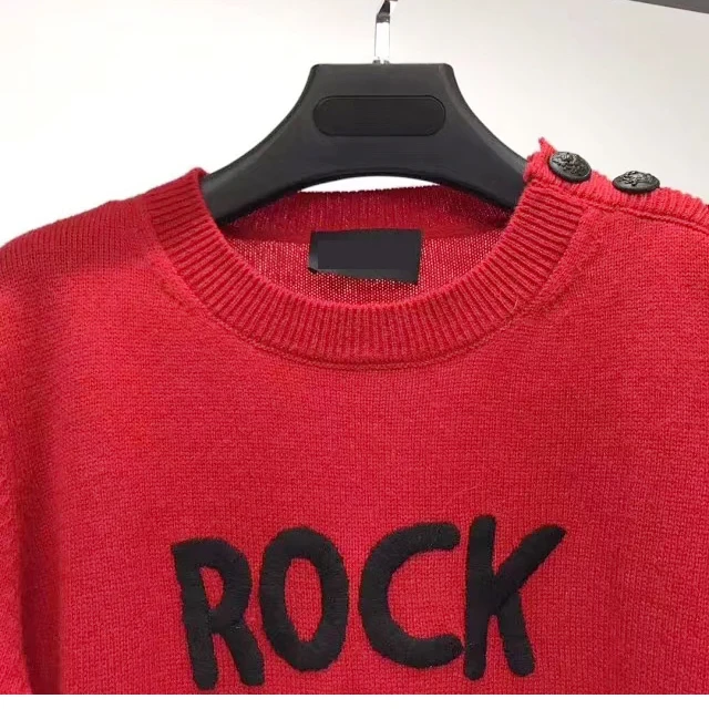 2020 новый зимний уличный Модный женский красный свитер с вышитыми буквами |