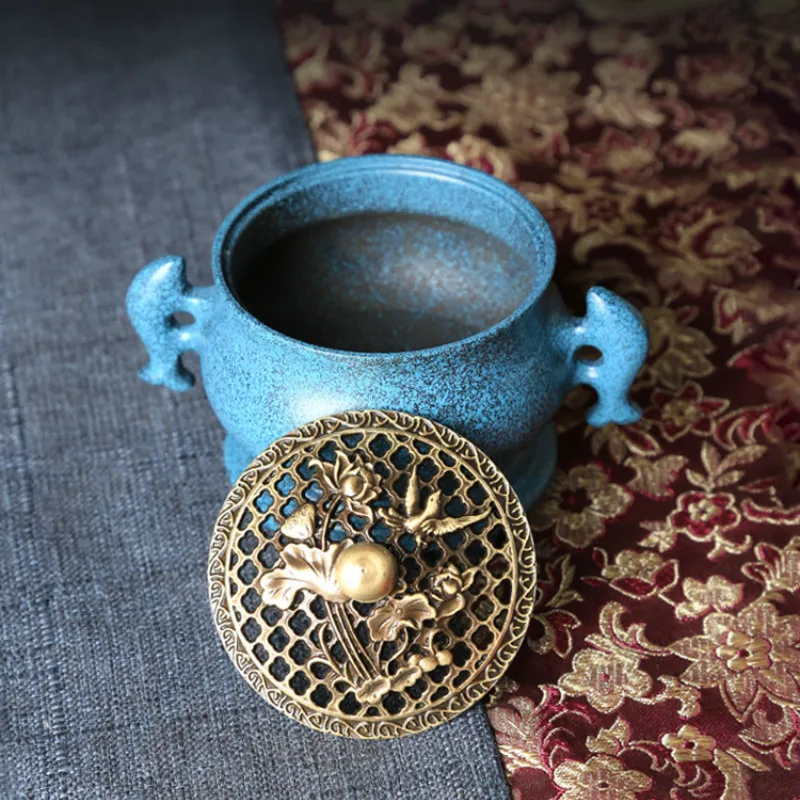 

Pure Copper Incense Holder Sandalwood Indoor Vintage Incense Burner Smoke Diffuser Zen Incienso Quemador Room Decoration EB5XL