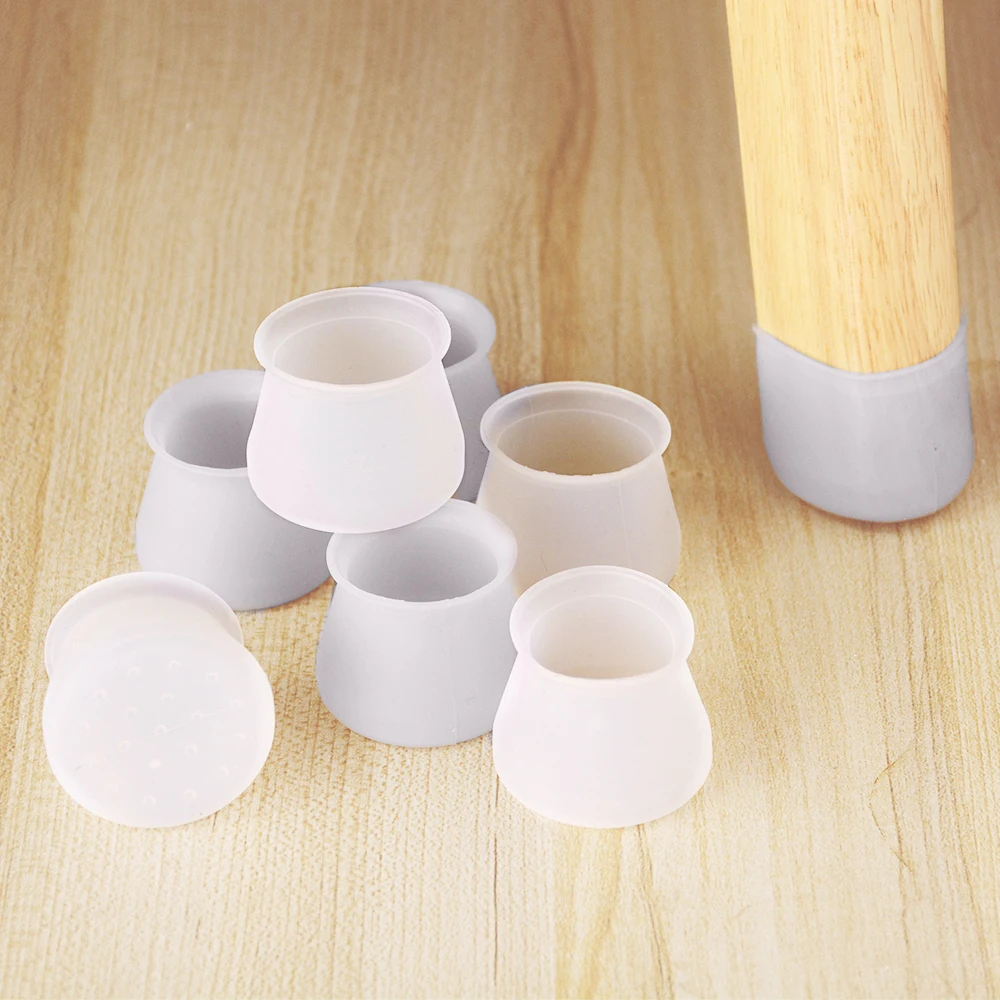 

8 Pcs Table Chair Leg Protection Cover Silicone Non-slip Table Chair Leg Caps Foot Protection Bottom Cover Pads Floor Protectors
