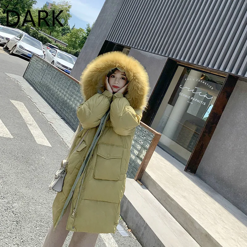 Женская Стеганая куртка средней длины [DARK] хлопковая стеганая в Корейском стиле