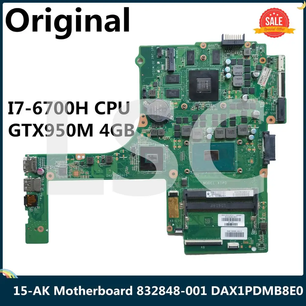 СОП для HP 15 AK серии Материнская плата портативного компьютера с SR2F0 I7 6700H GTX950M 4 Гб
