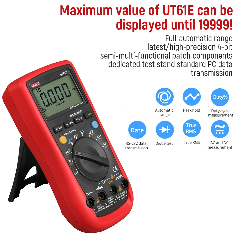 UNI-T UT61B Цифровые мультиметры True RMS автоматический выбор диапазона хранение данных
