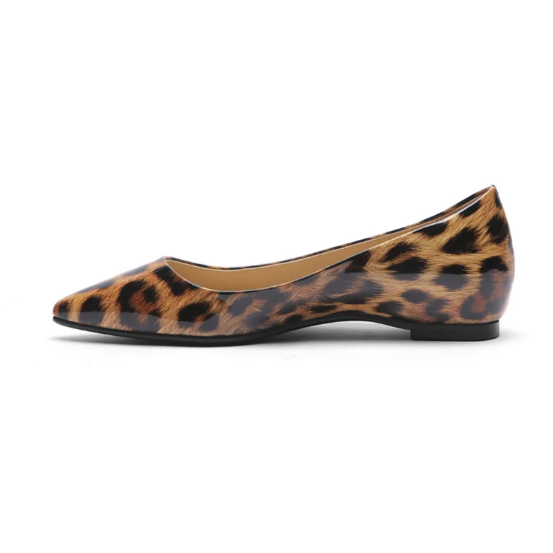 

Ensoldyna 2021 New Designer Shoes Leopard Flat Pumps Comfortable For Women Pointed Toe Pumps Elegent Ladies Pumps
